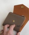 Ví gập 3 da bê Handmade, ví da Epsom nhập khẩu màu xám phối nâu gold CWL133