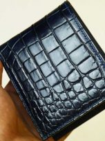 Ví cá sấu Handmade màu xanh navy, Ví nam da cá sấu nhập khẩu
