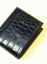 Ví cá sấu Handmade màu xanh navy, Ví nam da cá sấu nhập khẩu