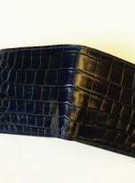Ví cá sấu Handmade màu xanh navy, Ví nam da cá sấu nhập khẩu