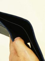 Ví cá sấu Handmade màu xanh navy, Ví nam da cá sấu nhập khẩu