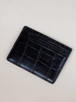 Ví đựng card da cá sấu nhập khẩu màu đen