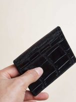 Ví đựng card da cá sấu nhập khẩu màu đen
