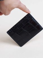 Ví đựng card da cá sấu nhập khẩu màu đen