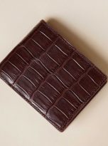Ví da cá sấu nhập khẩu, ví cá sấu Handmade màu nâu