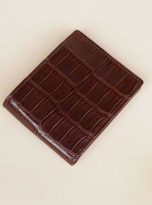 Ví da cá sấu nhập khẩu, ví cá sấu Handmade màu nâu