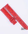 Dây đồng hồ da đà điểu Nam Phi, dây đồng hồ nữ Handmade màu đỏ dâu OS109