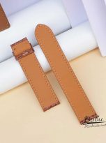 Dây đồng hồ đà điểu Nam Phi vàng bò, dây da đà điểu Handmade cao cấp